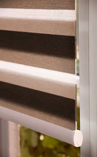 Detail of a day night roller blind