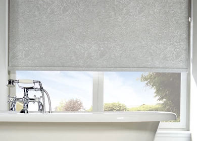 Grey Roller Blind in a bathroom