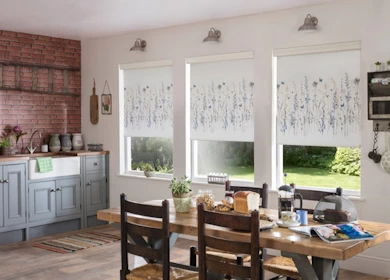 Roller Blinds in a kitchen diner